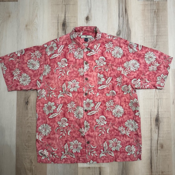 Tommy Bahama Silk Short Sleeve Shirt Medium Floral - Picture 1 of 6